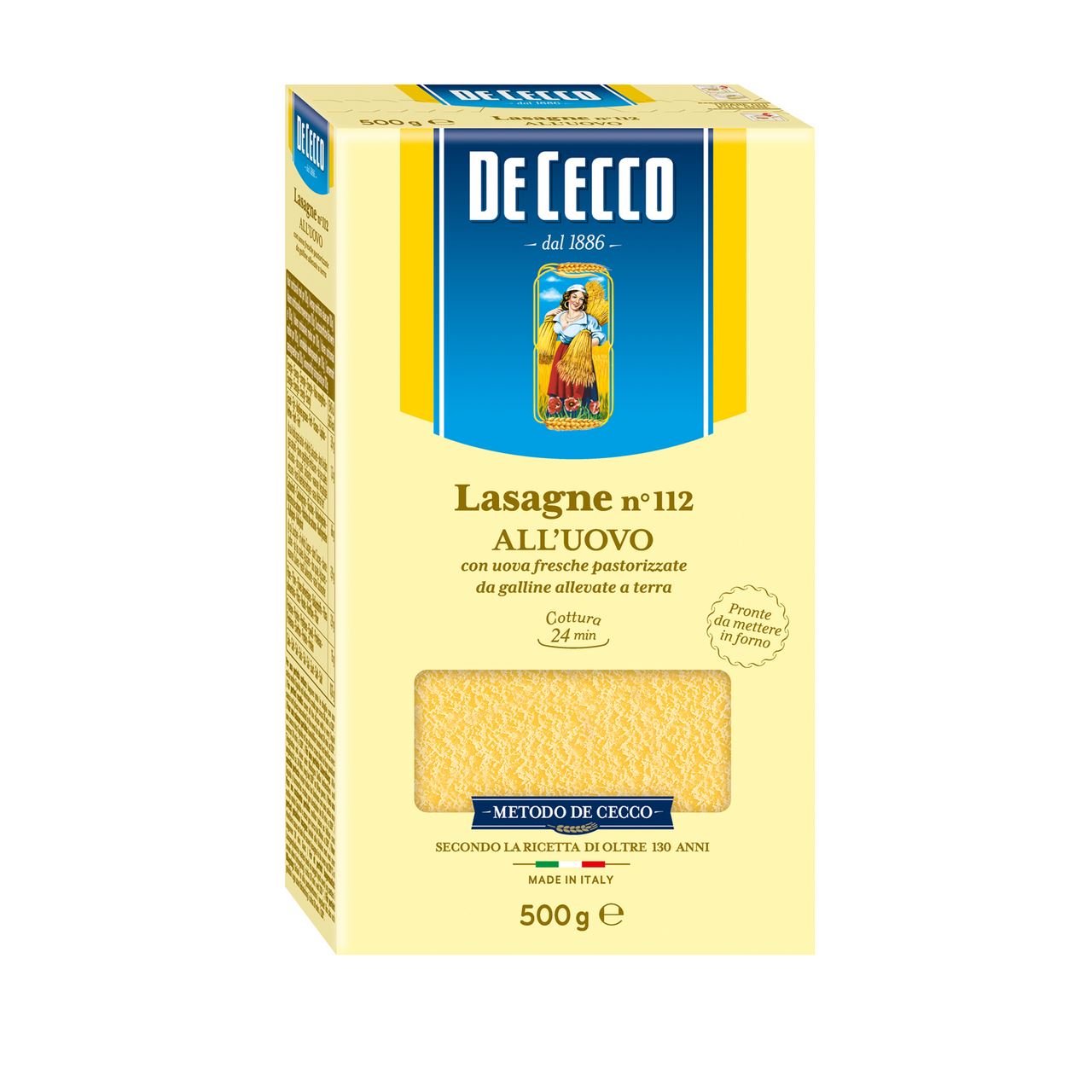 DE CECCO Lasagna All'Uevo n° 112 500 g