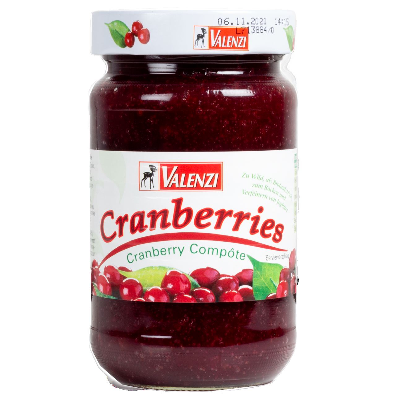 Valenzi cranberry compote 390 g