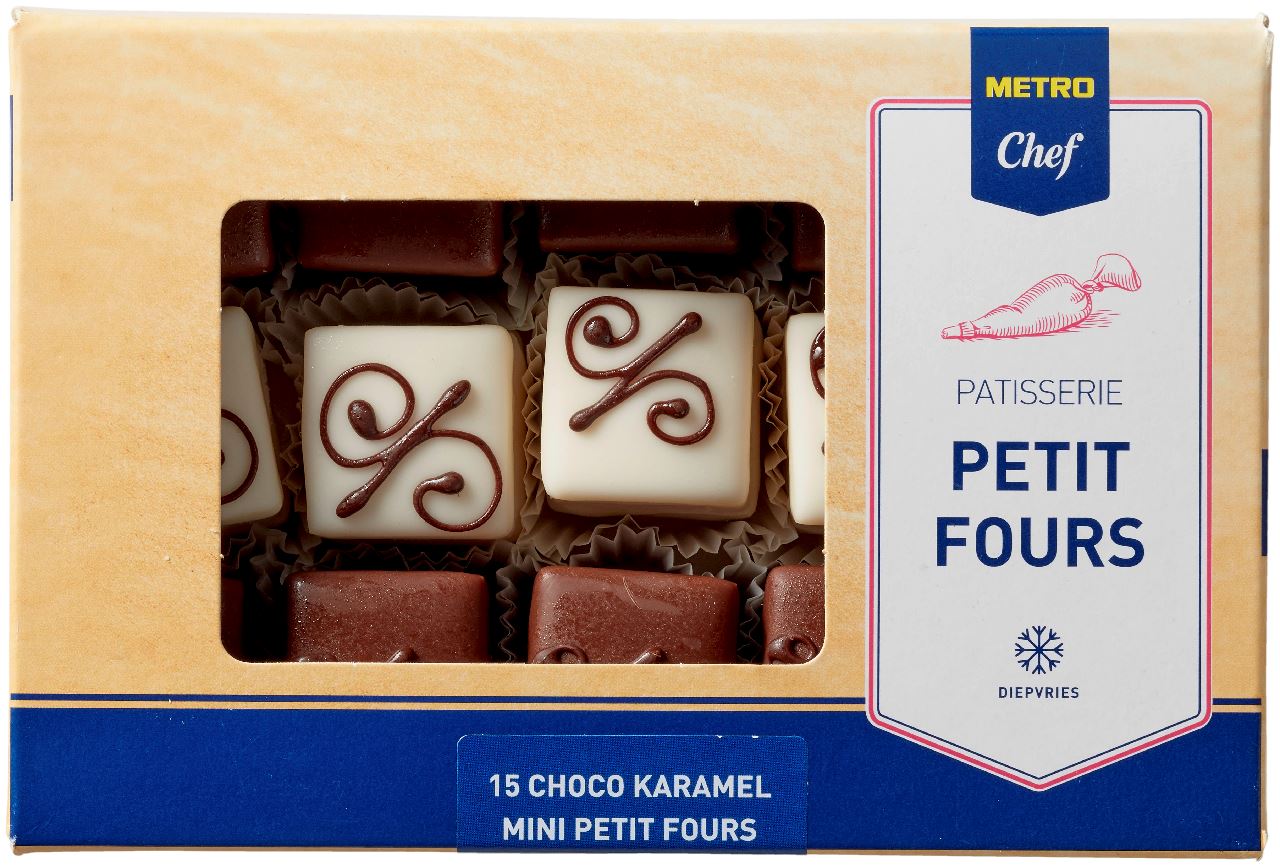 Mini petit fours chocolate caramel 15 pieces 405 g
