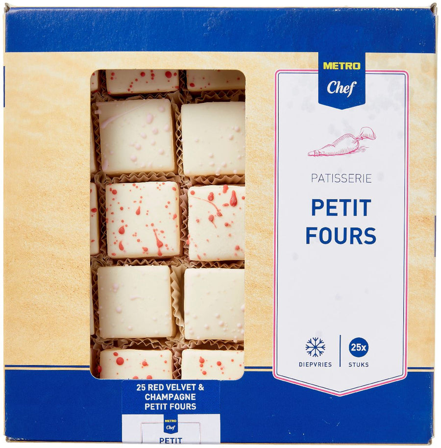 Petit fours Red velvet Champagne 25 pieces 1 kg