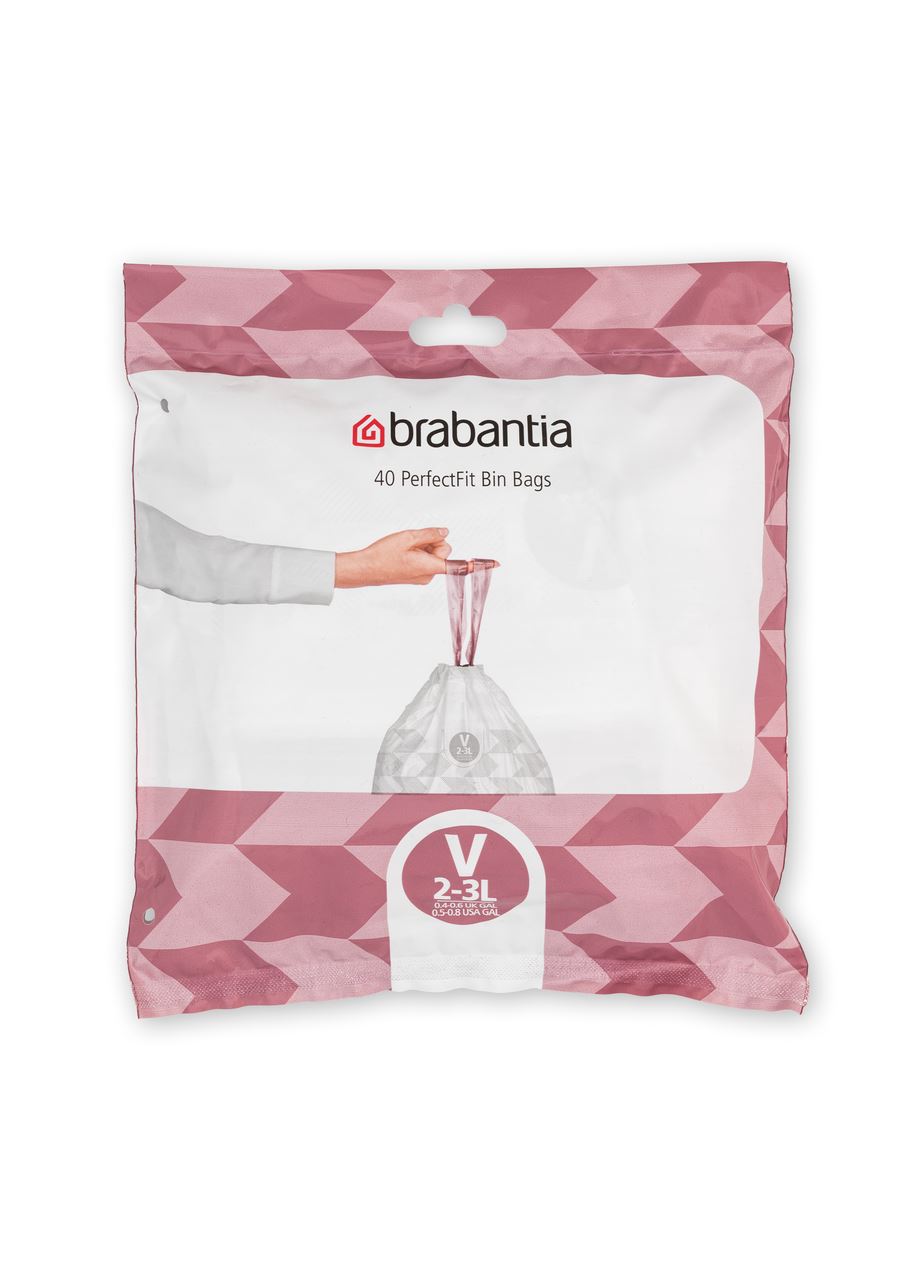 Brabantia PerfectFit Waste Bags Code V 3 liter dispenser pack 40 pieces