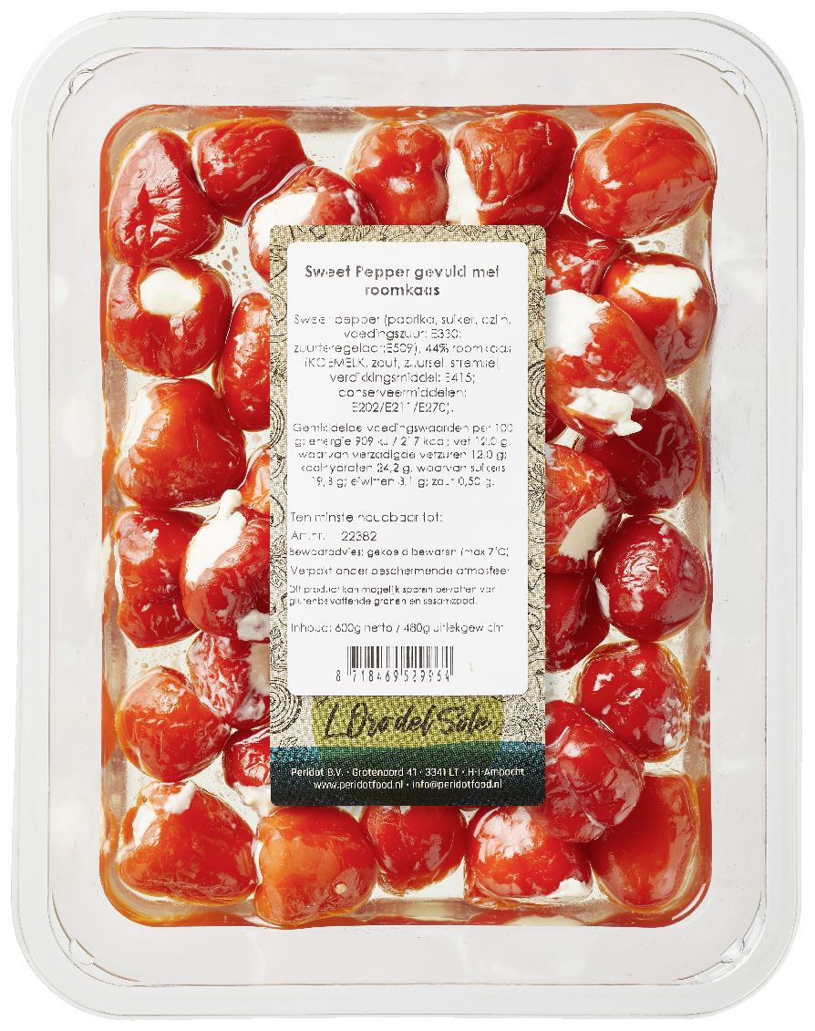 L'Oro del Sole Sweet Peppers with cream cheese 600 g