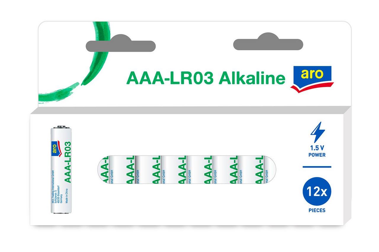 aro Lr03 Aaa Alkaline Batteries 12 pieces