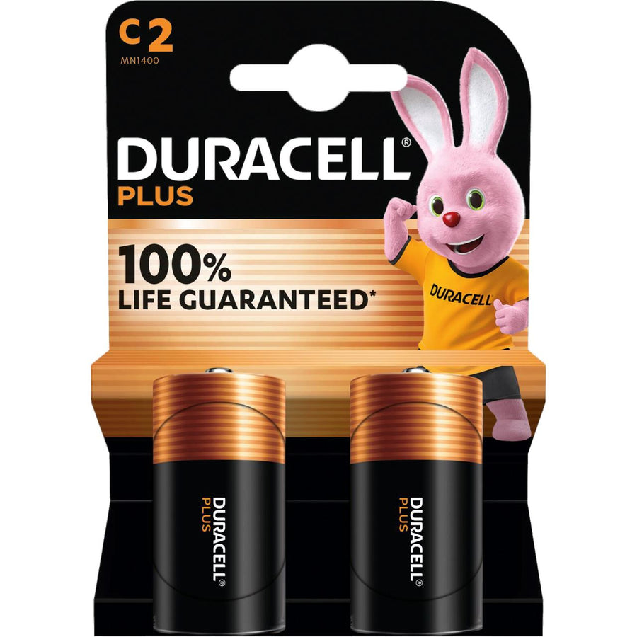 DURACELL Plus C alkaline batteries, 2 pcs
