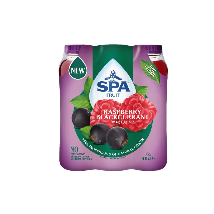 SPA Fruit Still Fruity Soft Drink Raspberry Blackcurrant 6 x 40 cl