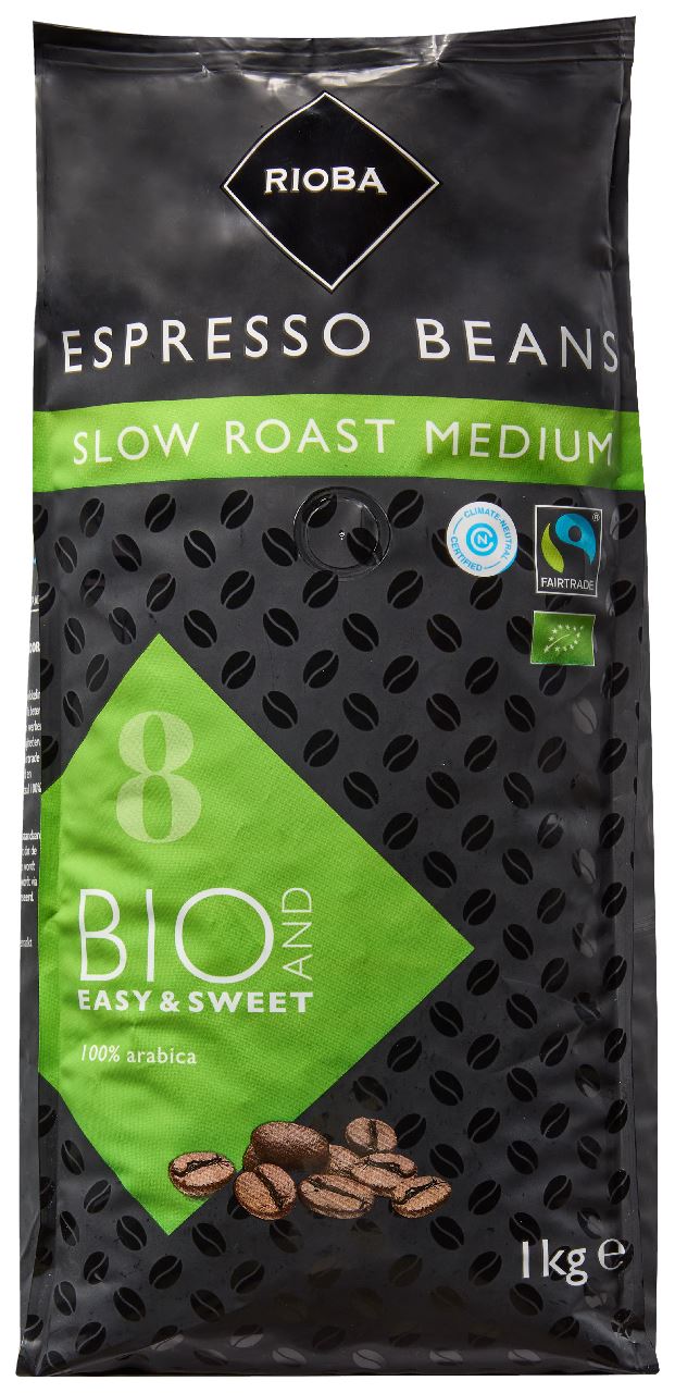 RIOBA Espresso beans 8 organic fair trade 1 kg