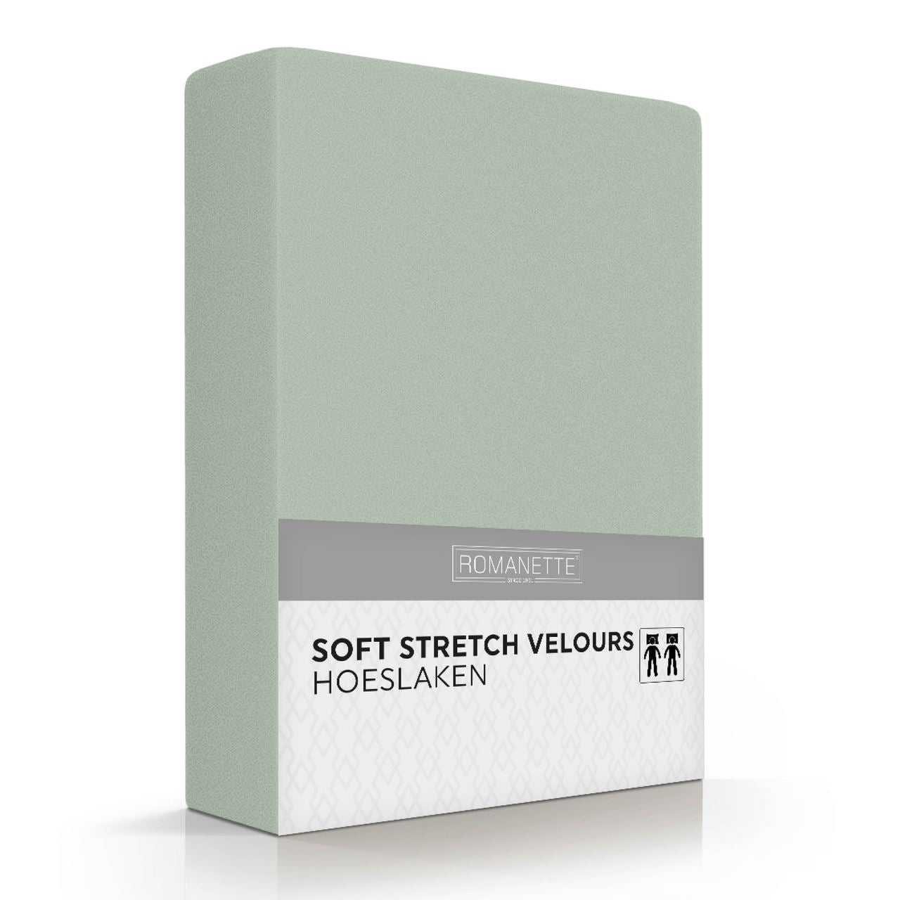 Romanette Fitted Sheet Velours 2P Sage