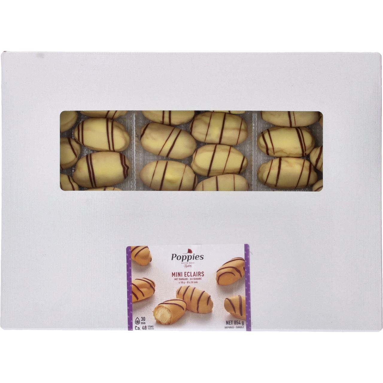Poppies Mini Eclairs with Banana 48 pieces 854 g