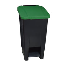 Thumbnail for METRO PROFESSIONAL Pedal waste bin black with green lid 120 liters