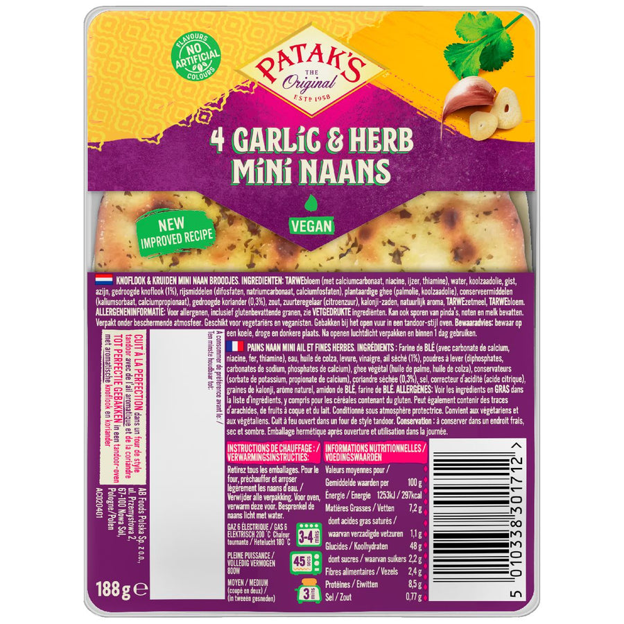 Patak's Naan bread garlic mini 188 g
