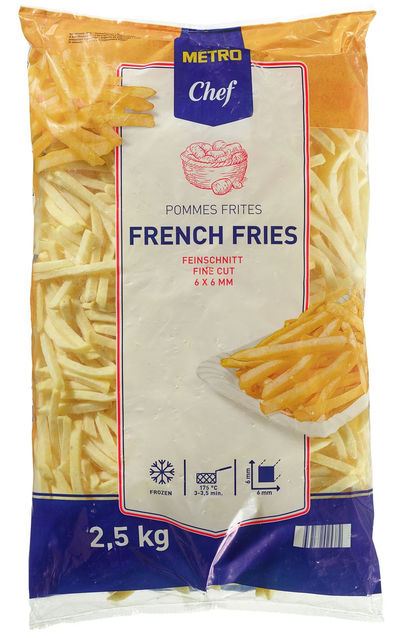 French fries 6 x 6 mm 2.5 kg