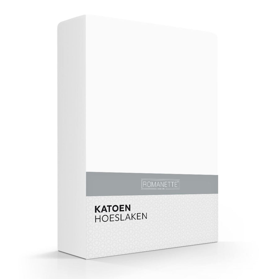Romanette Fitted Sheet Cotton 1P White
