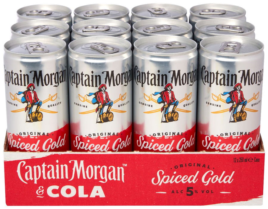 Captain Morgan Spiced Gold & Cola can 12 x 25 cl
