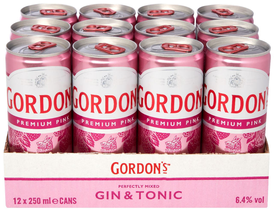 GORDON'S Pink Gin & Tonic Mixed drink can 12 x 25 cl 6.4%