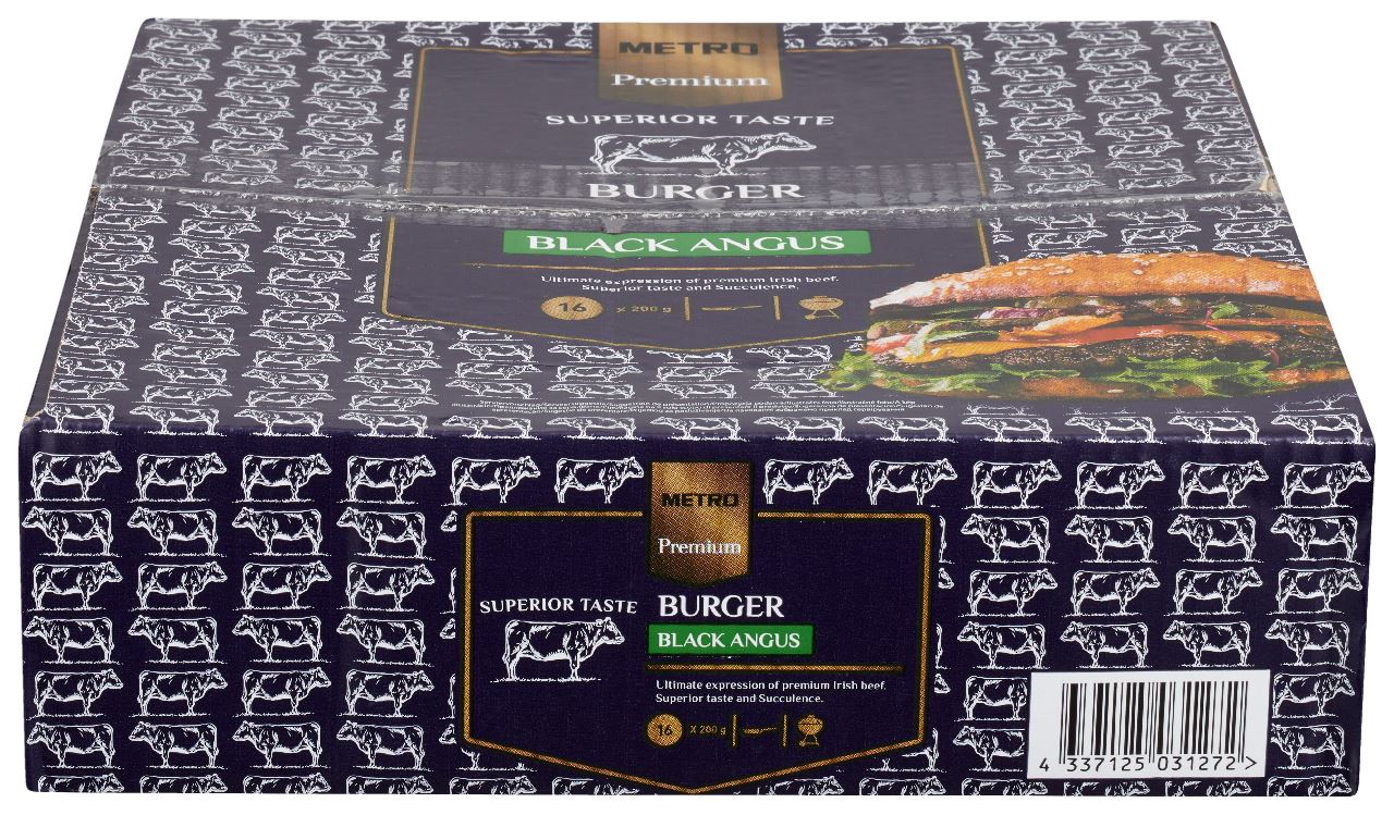 METRO Premium Black Angus Hamburger frozen 16 x 200 g