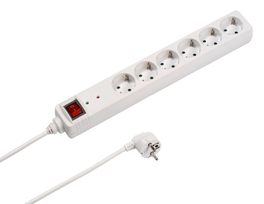 aro Power strip 6 White with switch