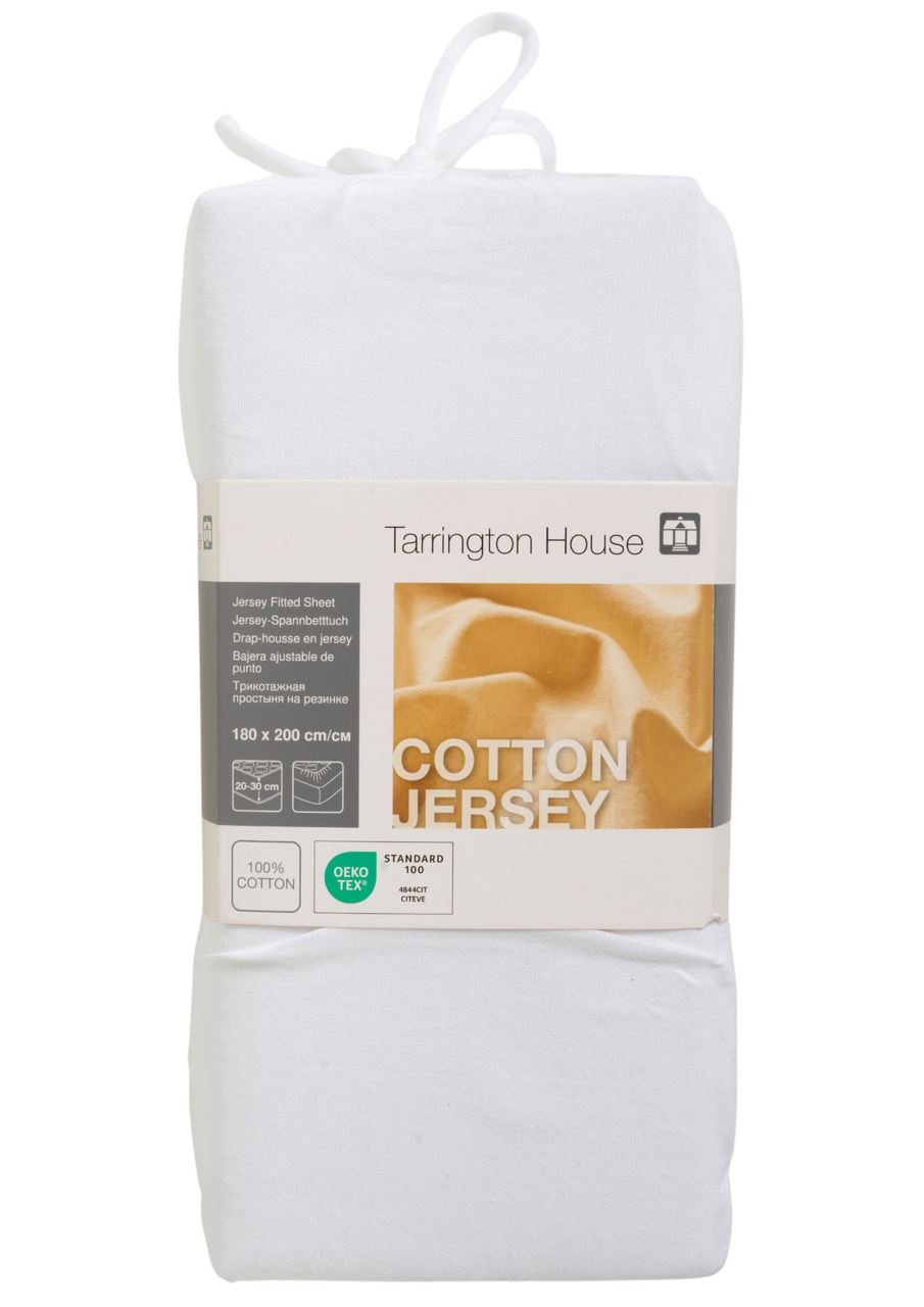 TARRINGTON HOUSE Fitted sheet Jersey 180 x 200 White