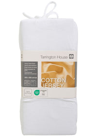 Thumbnail for TARRINGTON HOUSE Fitted sheet Jersey 180 x 200 White