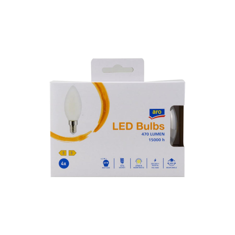 aro C35 1F 4.2W E14 470Lm 2700 LED Lamp 4 pieces