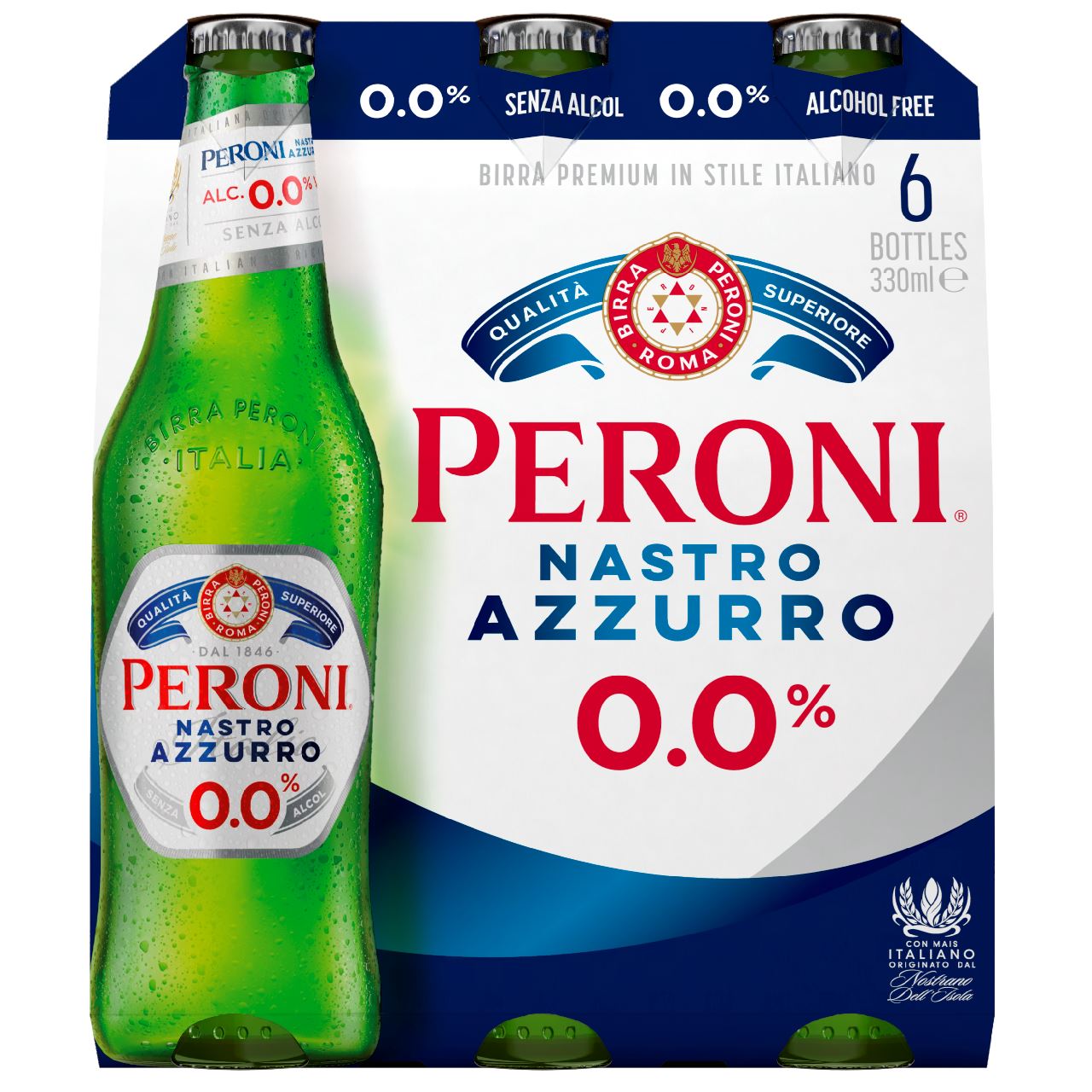 Peroni Nastro Azzurro 0.0 6 x 33 cl