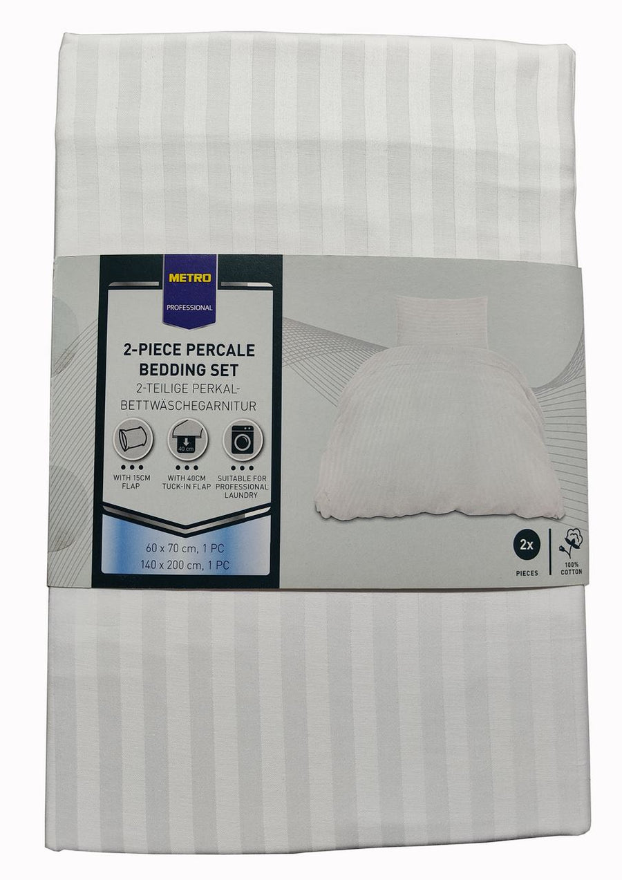 METRO PROFESSIONAL Duvet cover Satin Str White 140 x 200