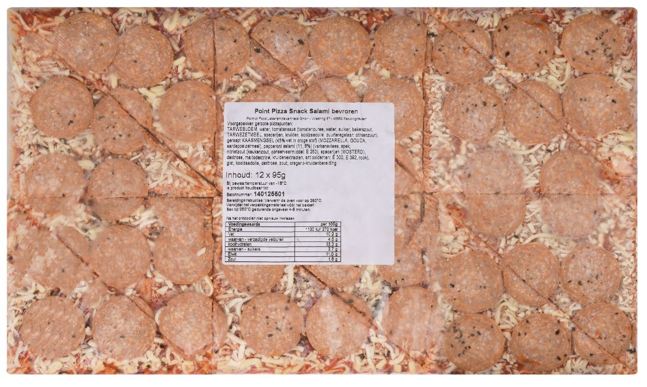 POINT OF FOOD Pizza Salami 12 pieces 1.14 kg
