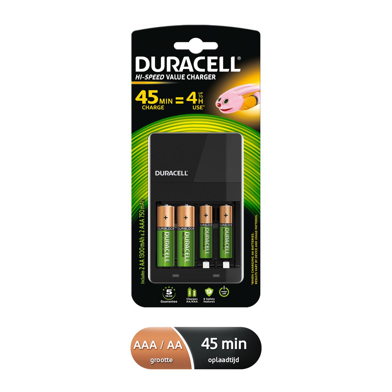DURACELL CEF14 4 hours Battery Charger 2AA+2AAA