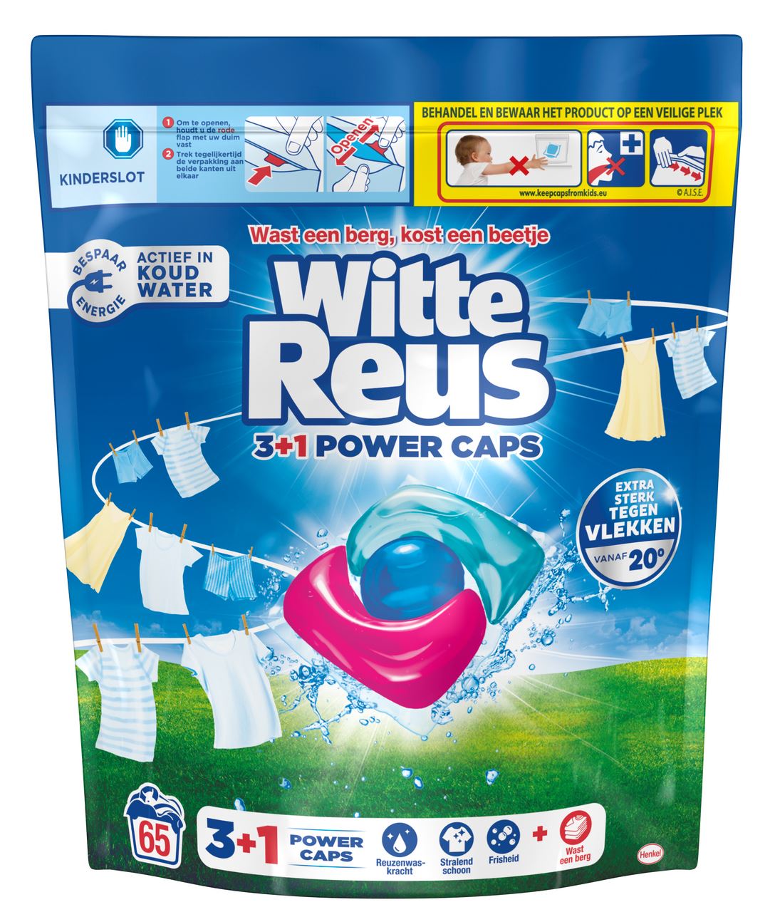 Witte Reus 3+1 Power Caps Washing Capsules 65 washes