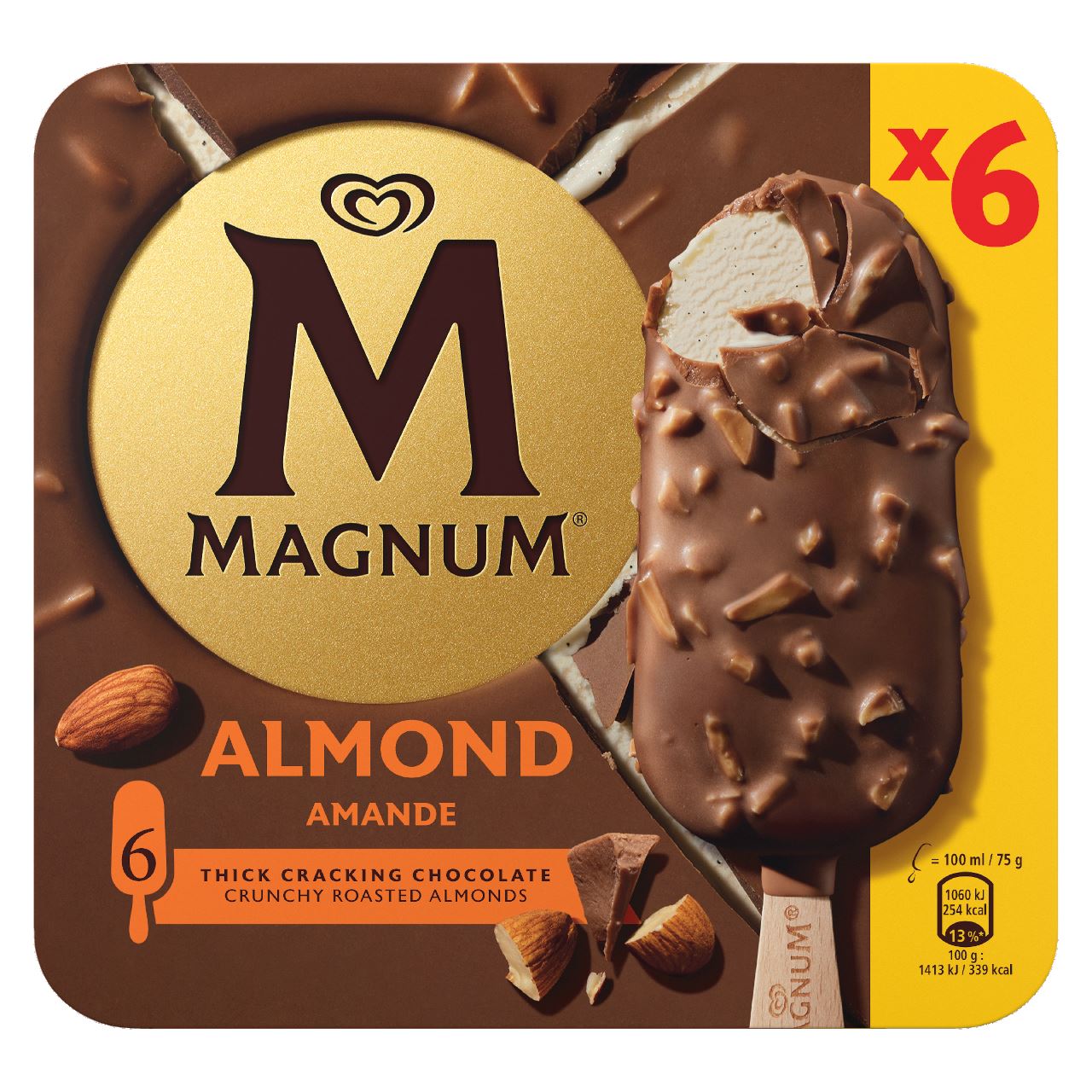 Magnum Almond Ice Cream 6 x 100 ml