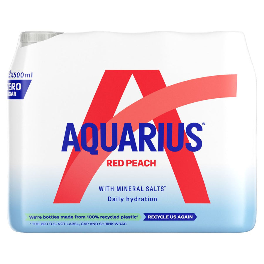 AQUARIUS Zero Red Peach 12 x 50 cl
