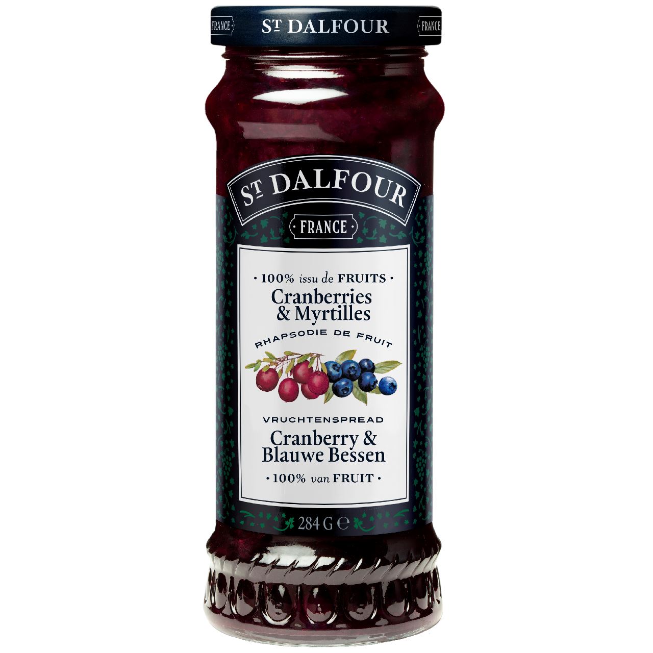 St. Dalfour Fruit Spread Cranberry & Blueberries 284 g