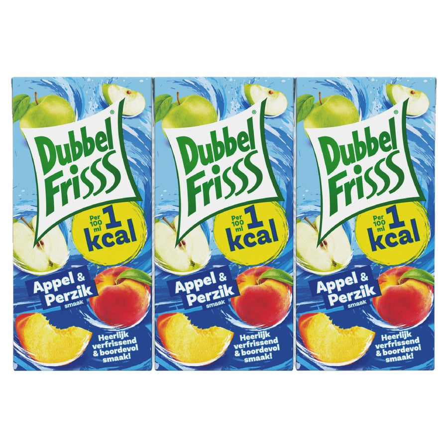 DubbelFrisss 1Kcal Apple Peach 6 x 20 cl