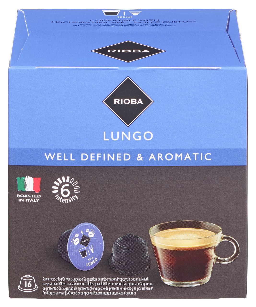 RIOBA Capsules Dolce Gusto Lungo 16 pieces