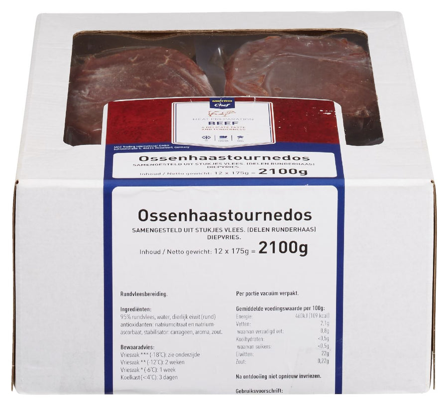 Beef tenderloin Tournedos frozen 12 x 175 g