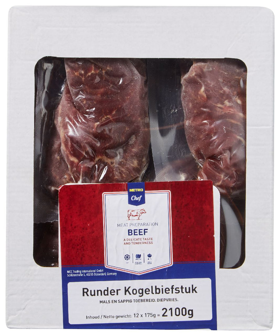 Frozen beef butt steak 12 x 175 g