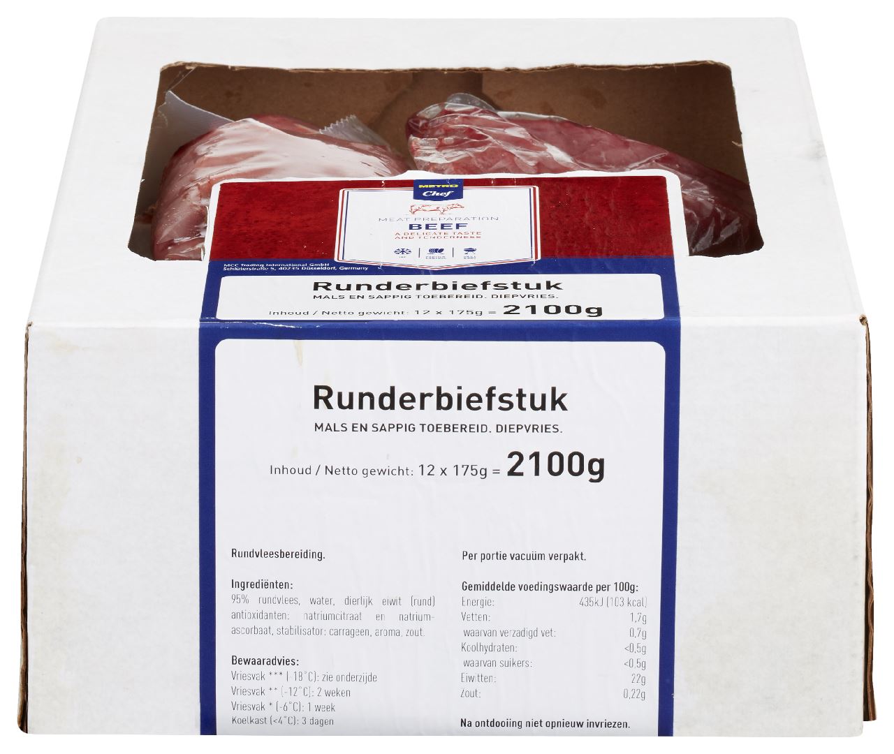 Steak Beef frozen 12 x 175 g