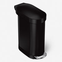 Thumbnail for simplehuman Slim Waste Bin Matte Black 45 l