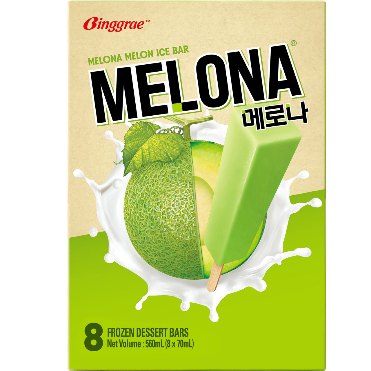 Binggrae Melona Popsicle Melon 8 x 70 ml