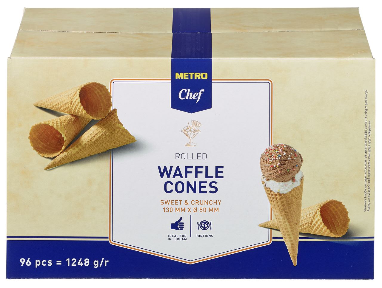 Ice cream cones Rolled 96 pieces 1248 g