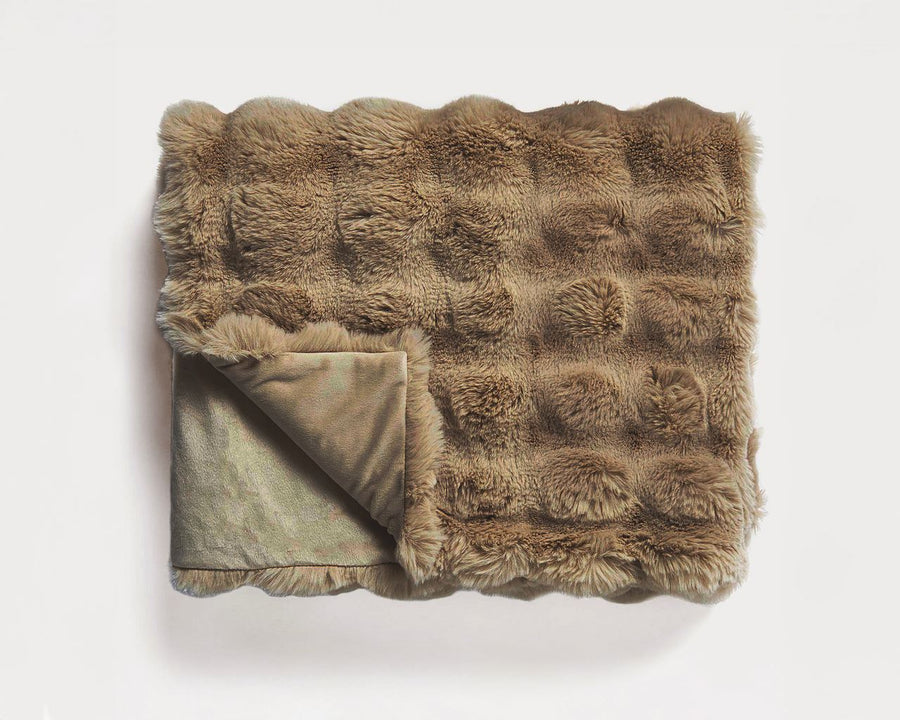 DREAM HOUSE Pompom Plaid 150 x 200 cm taupe