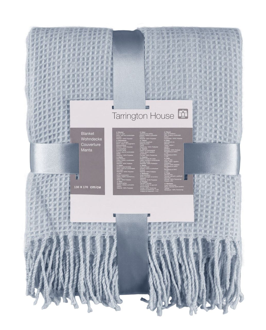 TARRINGTON HOUSE Waffle Acrylic Plaid 127 x 152 cm light blue