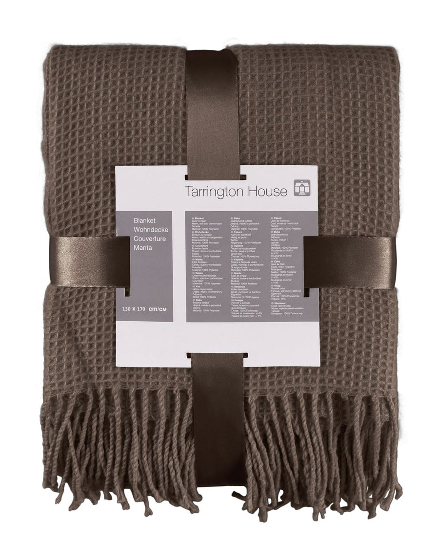 TARRINGTON HOUSE Waffle Acrylic Plaid 127 x 152 cm brown