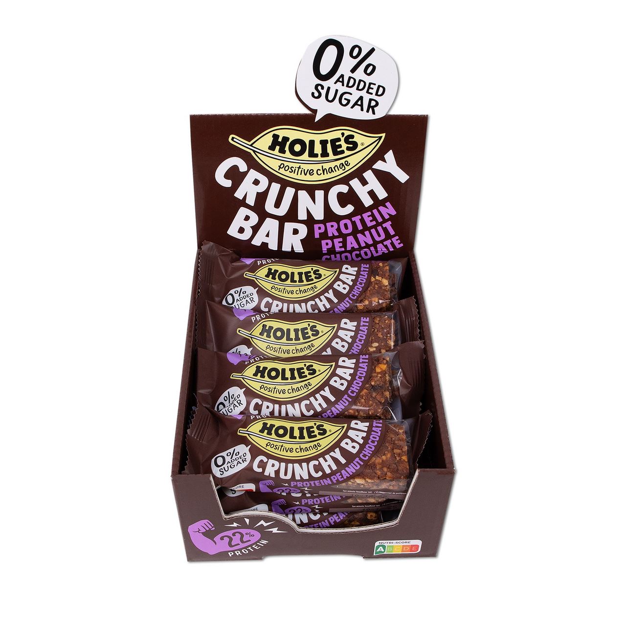 HOLIE'S Crunchy Bar Protein Peanut Chocolate 12 x 40 g
