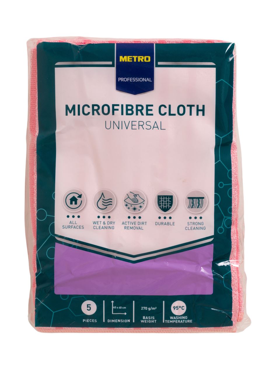 METRO PROFESSIONAL Microfibre cloth 5 pieces pink