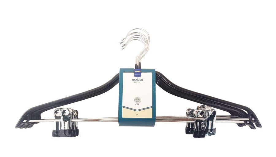 METRO PROFESSIONAL Clothes Hanger Metal Shoulder 6 pieces