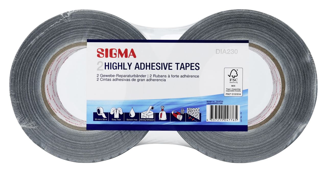 SIGMA Duct tape 50 m 2 pieces