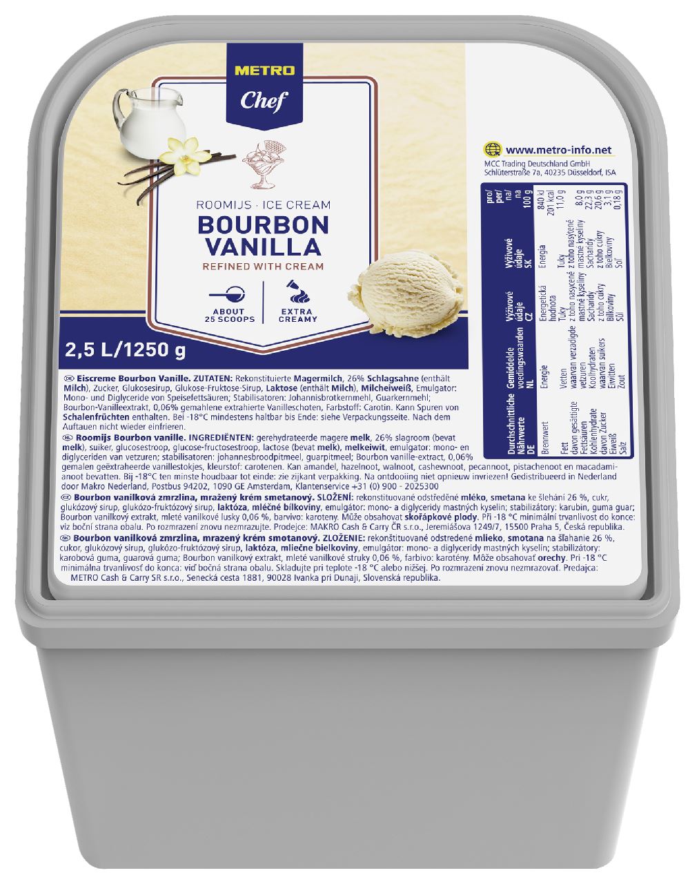 Ice cream Traditional Vanilla 2.5 l
