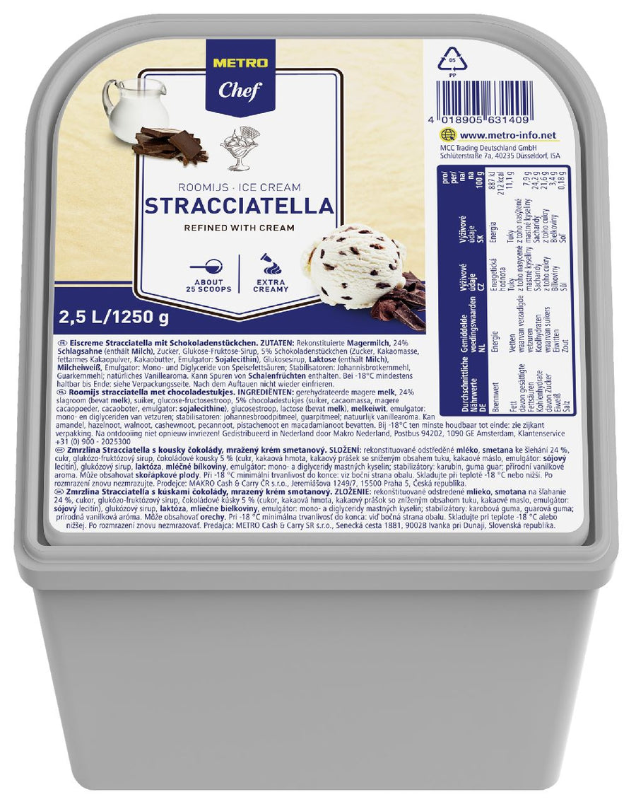 Ice cream Stracciatella 2.5 l