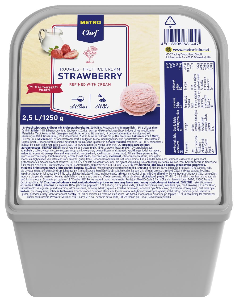 Ice cream Strawberry 2.5 l