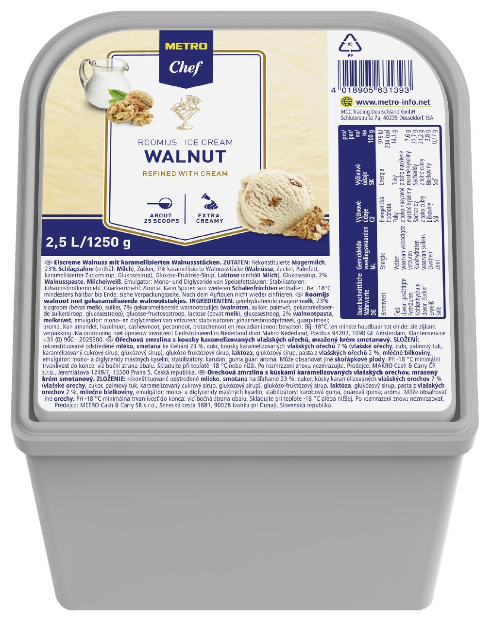 Ice cream Walnut 2.5 l
